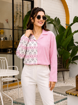 Taraya Half & Half Pink Floral Shirt