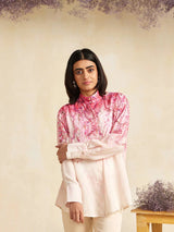 Blush Bloom Mandarin Collar Shirt