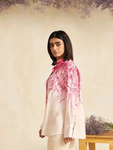 Blush Bloom Mandarin Collar Shirt