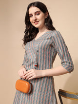 Classic Striped Angrakha Kurta
